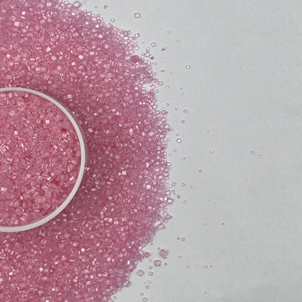 Senchanting Pink Sanding Sugar Sprinkles, Edible Crystal Pink Sanding Candy Sugar For Cake Decorating Wedding Party Baking Cupca