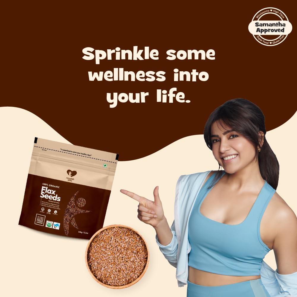 Nourish You Organic Flax Seeds | Alsi Seed | Rich In Fiber And Omega-3 | Detox | Healthy Food | 750 G