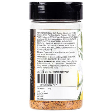 Urban Platter Lemon Pepper Seasoning Mix Shaker Jar, 100G (Sprinkle On Veggies, Salads And Anything Of The Grill | Flavour Enhan