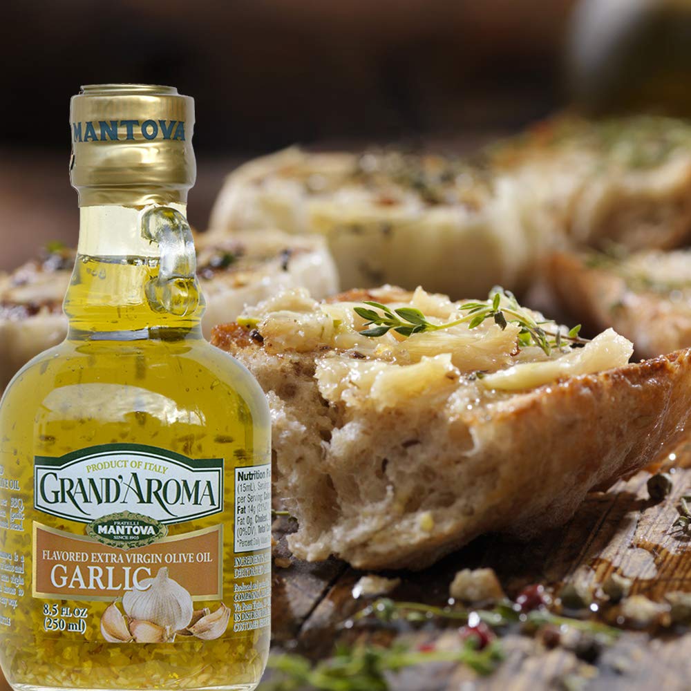 8.5 Oz Garlic Grand'Aroma Flavored Extra Virgin Olive Oil (Pack Of 2)