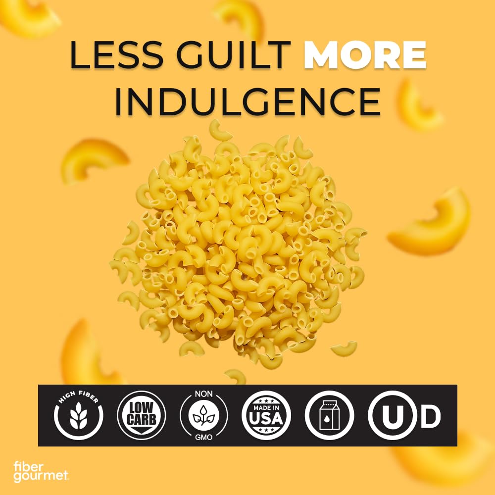 Fiber Gourmet Mac And Cheese - Fiber-Rich, Low-Calorie Instant Pasta - Made In Us, Kosher, And Has Zero Artificial Colors Or Flavors - Pack Of 6 X 6Oz