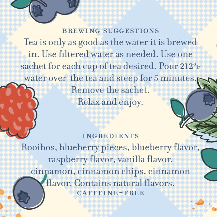 Harney & Sons Berry Cobbler Tea, Tin Of 20 Sachets, Rooibos With Fruit Flavors