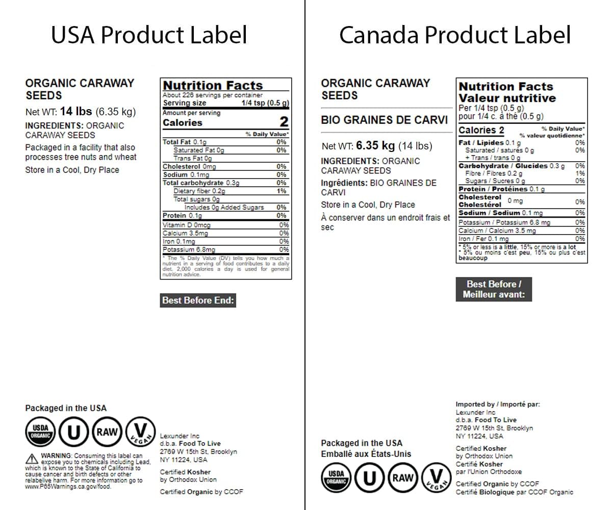 Food To Live - Organic Caraway Seeds, 14 Pounds - Non-Gmo. Great For Baking, Pickling And Cooking. Non-Irradiated. Whole Dry Spi