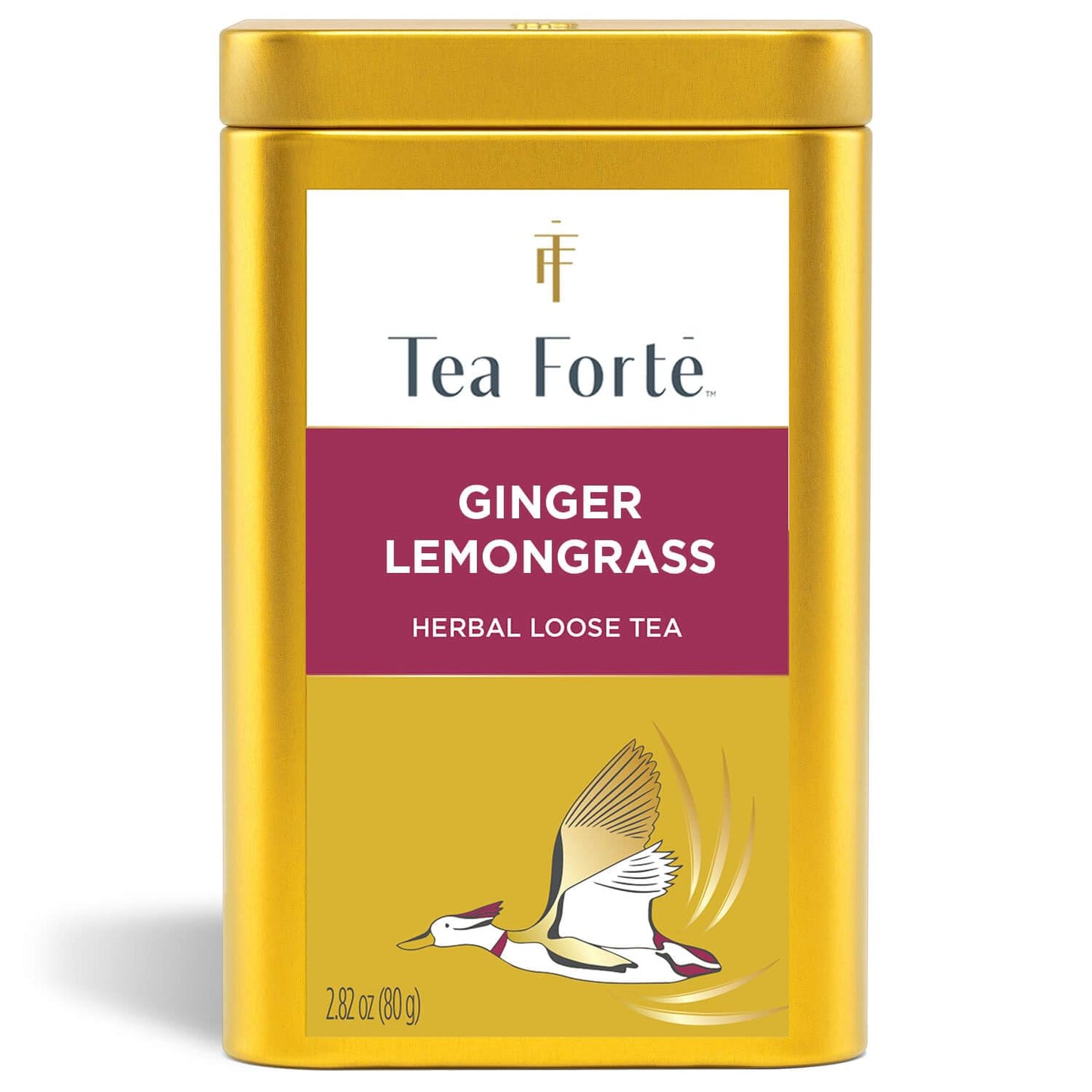 Tea Forte Ginger Lemongrass enhanced Loose Leaf Caffeine-Free Herbal Tea Blend Canister  Makes 35-50 Cups