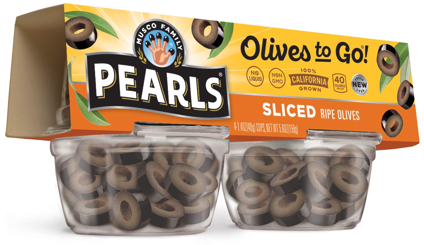 PEARLS Sliced Ripe Olives, Pack of 24 Cups, 1.4 oz Each, Model 212-06-0255