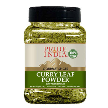 Pride Of India- Natural Curry Leaf Powder Ground - 8 Oz (Half Pound) Resealable Pouch - Authentic Indian Spice Blend - Used In S
