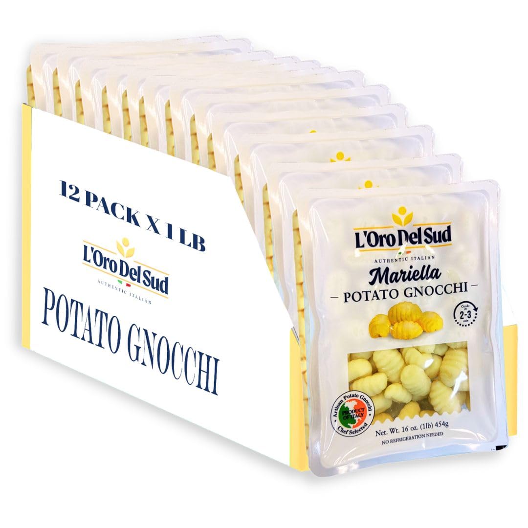 L Oro Del Sud Pack of 12, Potato Gnocchi, Cooks in 2-3 Minutes, Shelf Stable, Mariella 12 Pack x 1 Lb