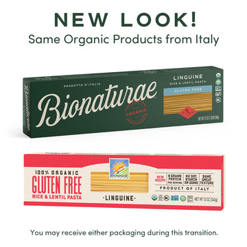 Bionaturae Linguine Pasta Noodles - Gluten Free Linguine, Rice & Lentil Pasta, Kosher Certified, High Protein, Non-Gmo, Gluten F