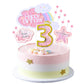 Kawailay Baby Boy 3St Birthday Cake Decoration Set Third Birthday Cake Topper With Rainbow Clouds Stars Cake Picks Three Year Ol