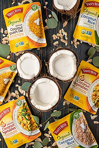 Tasty Bite Organic Coconut Rice, 8.8 Ounce, Pack Of 6, Ready To Eat, Microwavable, Vegan, Gluten-Free