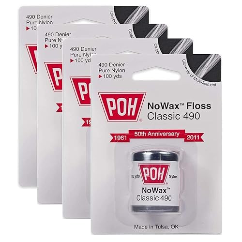 Poh Dental Floss Unwaxed, 100 Yard- 4 Pack