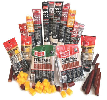 Meat Stick & Cheese 26 PC. Variety Pack Snack Sampler | Bold Flavor Snack Sticks, Low Carb, Gluten Free, No MSG, Healthy Snack S