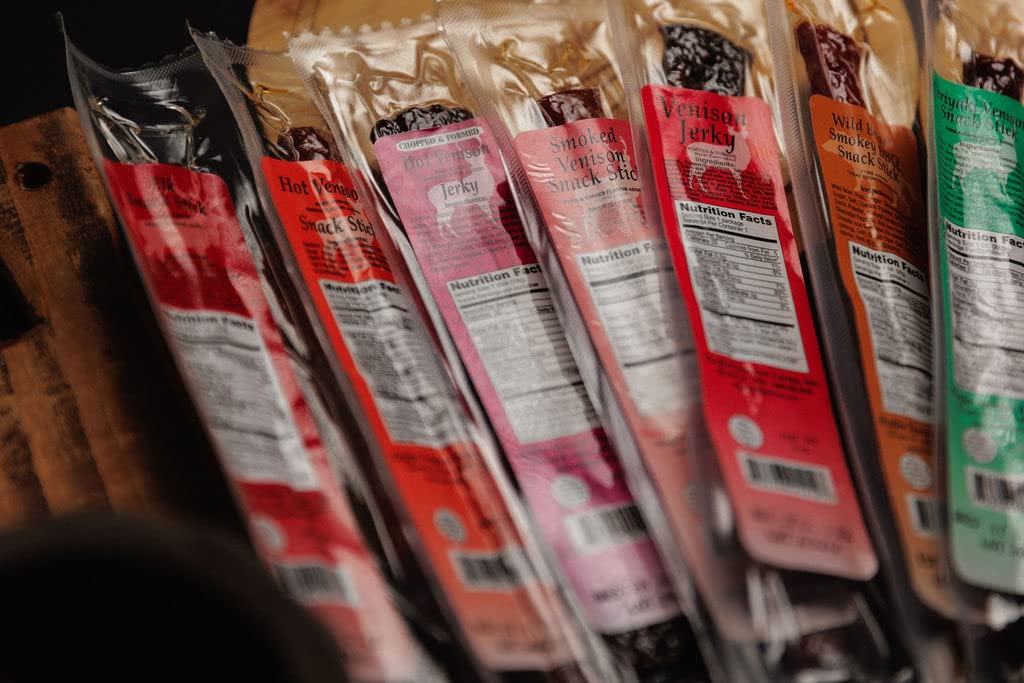 Jerky.com Exotic Meat Sticks Gift Bag | Wild Game Jerky Sampler with Venison, Elk & Wild Boar | 12pc High Protein Jerky Variety