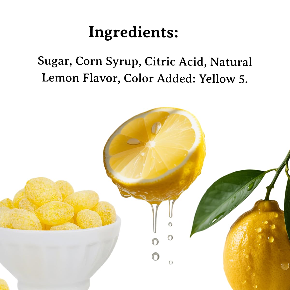 Lemon Drops Old Fashioned Sanded Hard Candy - 3 lb Resealable Bag - Ideal for Making Flavor-Infused Syrups, Candy Crumble Toppin