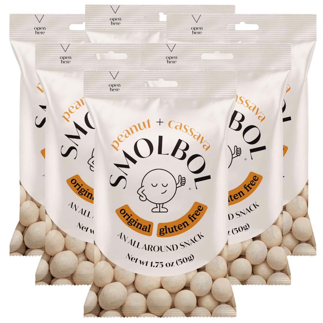 SMOLBOL Crunchy Peanuts | Individual Packs | Roasted | Lightly Salted | Gluten-Free Cassava Crust | Plant Protein | School Snack