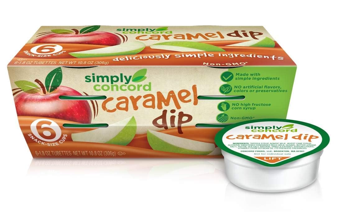 AmishTastes Caramel Apple Dip, Clean Label, Single-Serve Tubettes, Pack of 6