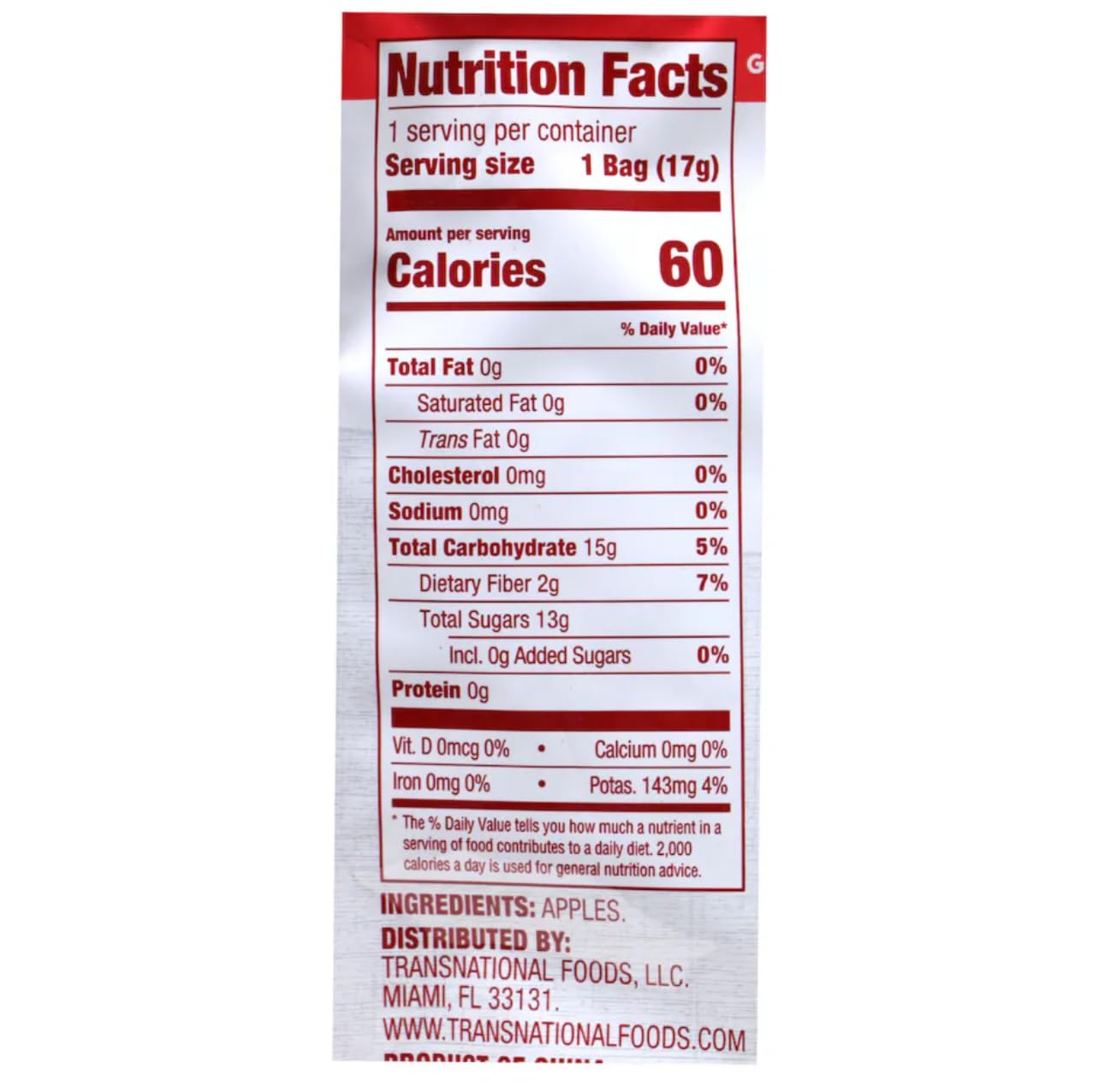 So Natural Freeze Dried Apple Slices 3 Pack 0.6Oz, Small