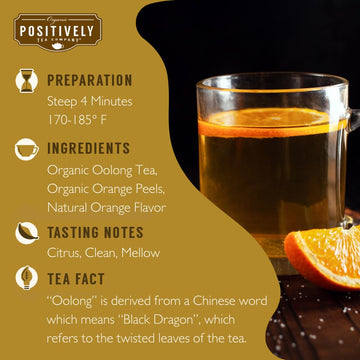 Organic Positively Tea Company, Orange Blossom Special, Oolong Tea, Loose Leaf, 4 Ounce
