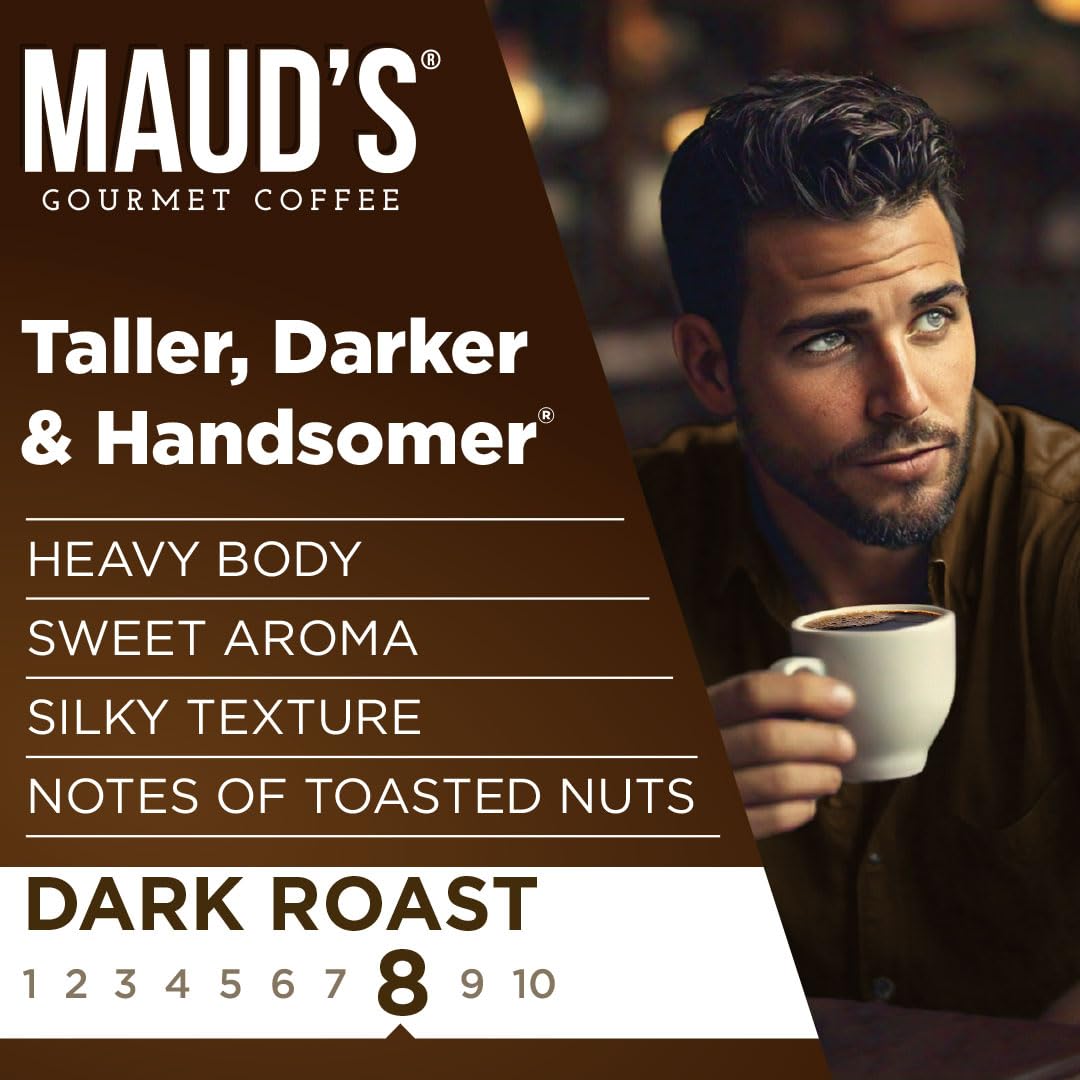 Maud'S Organic Dark Roast Coffee Pods, 50 Ct | Taller Darker & Handsomer | Fair Trade Single Origin | 100% Organic Arabica | Sol