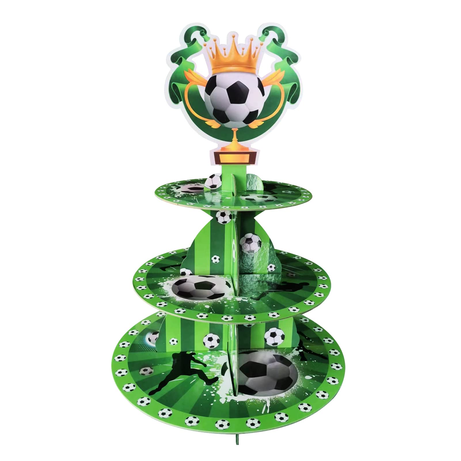 Soccer Themed Birthday Party Supplies, Soccer Party Decorations, 3 Tier Soccer Cardboard Cupcake Stand, Soccer Cake Topper Sport