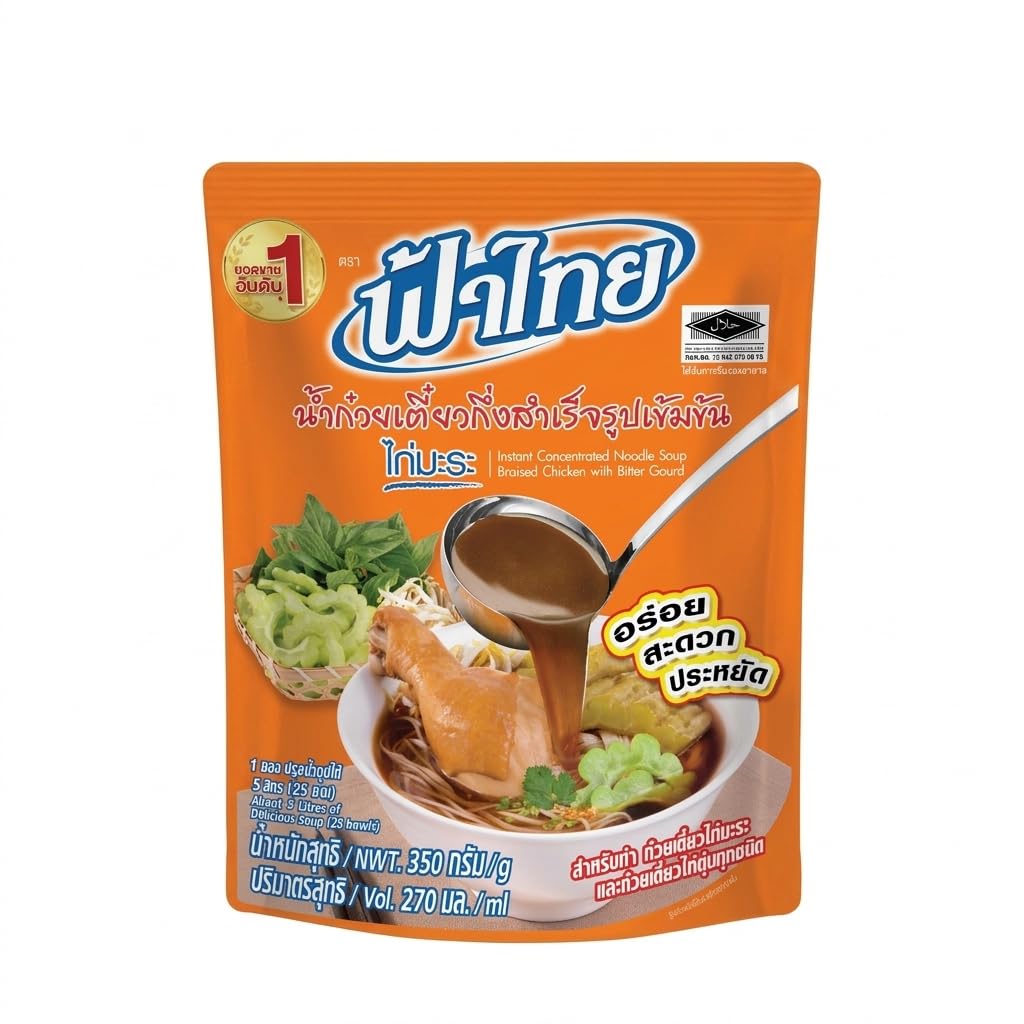 ?????? Thai Style Chicken and Bitter Melon Noodle Soup Base Concentrate - Savory and Aromatic Broth, 350g