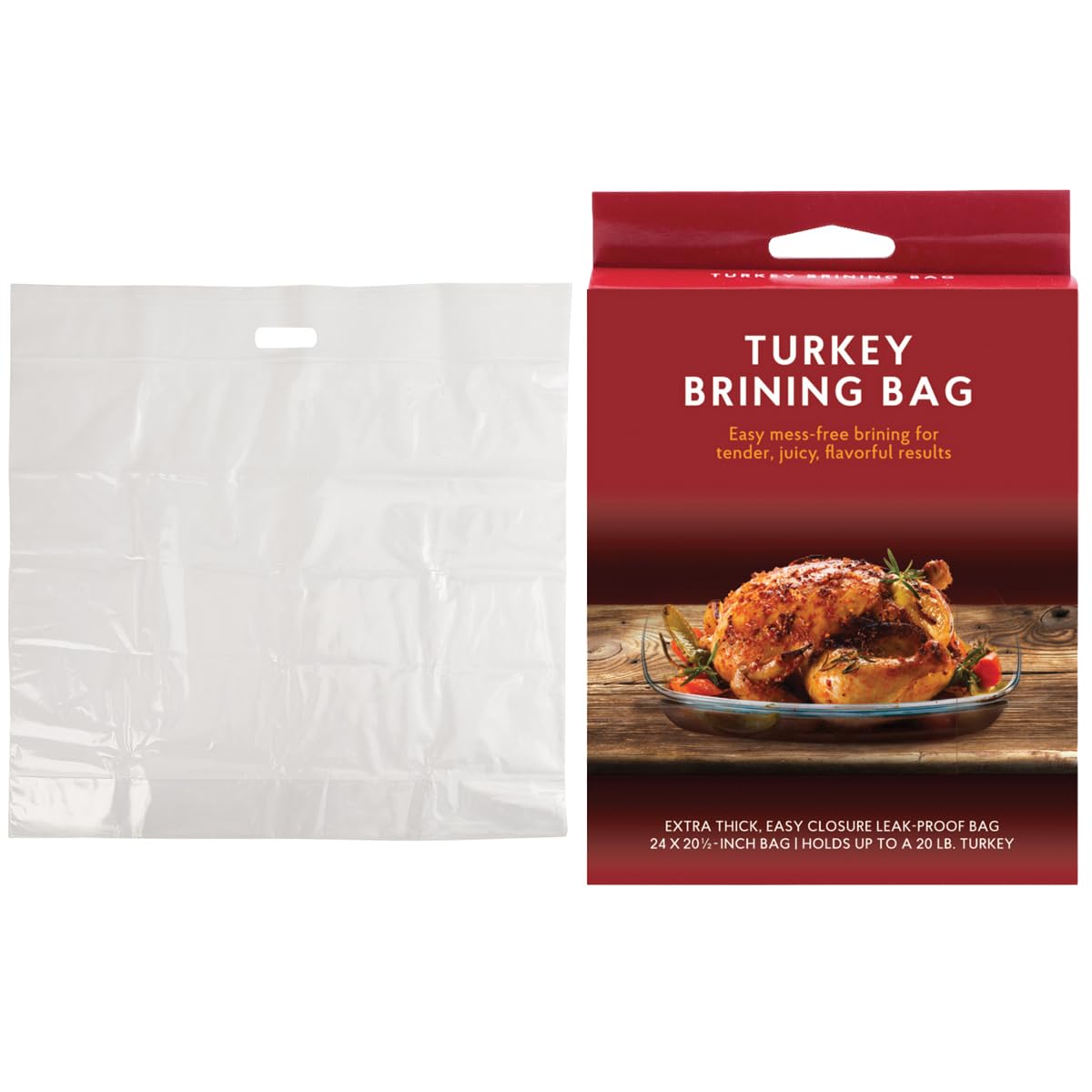 HIC Kitchen Roasting Turkey Brining Bag, Holds 20-Pound Turkey With Brine, Seasonings, And Aromatics For Juicy Tender Flavor