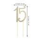 Janou 15 Cake Topper Number 15 Crystal Rhinestones 15Th Cake Decoration For Birthday Anniversary Party Decoratio (Gold)