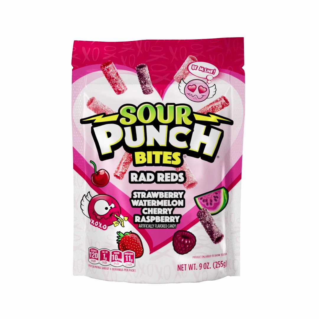 SOUR PUNCH RAD REDS VALENTINES BITES 6/9oz SUB