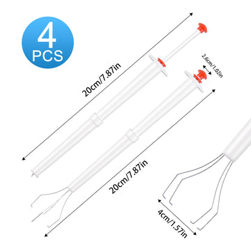 Tophoniex 4PCS Pickle Picker Deluxe Pickle Pincher Stainless Steel and Plastic Pickle Grabber Tool Olive Pepper Grabber, 8 Inche