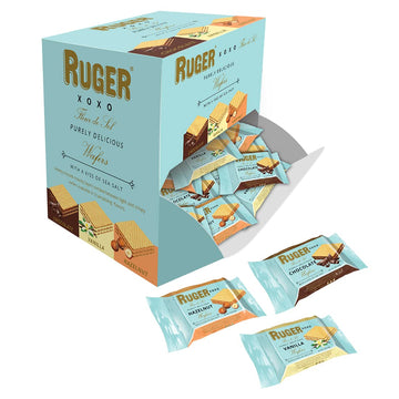 Ruger Wafers Xoxo Made With A Kiss Of Sea Salt , Mini Wafers Display, 96 Count