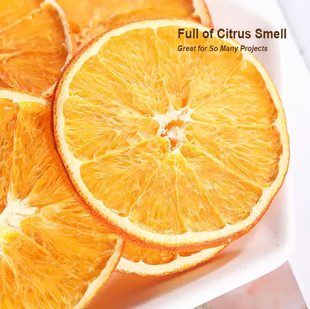 Fraunitsh 17.63Oz/500G Dried Dehydrated Orange Slices | 130+ Slices | No Sugar & No Additives | Dried Oranges For Cocktails Garn