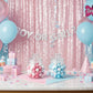 1 Inch Gumballs for Gumball Machin, Celebration Chewing Gum Balls (2 Pound, Baby Girl Mix (Shimmer Bright Pink & White))