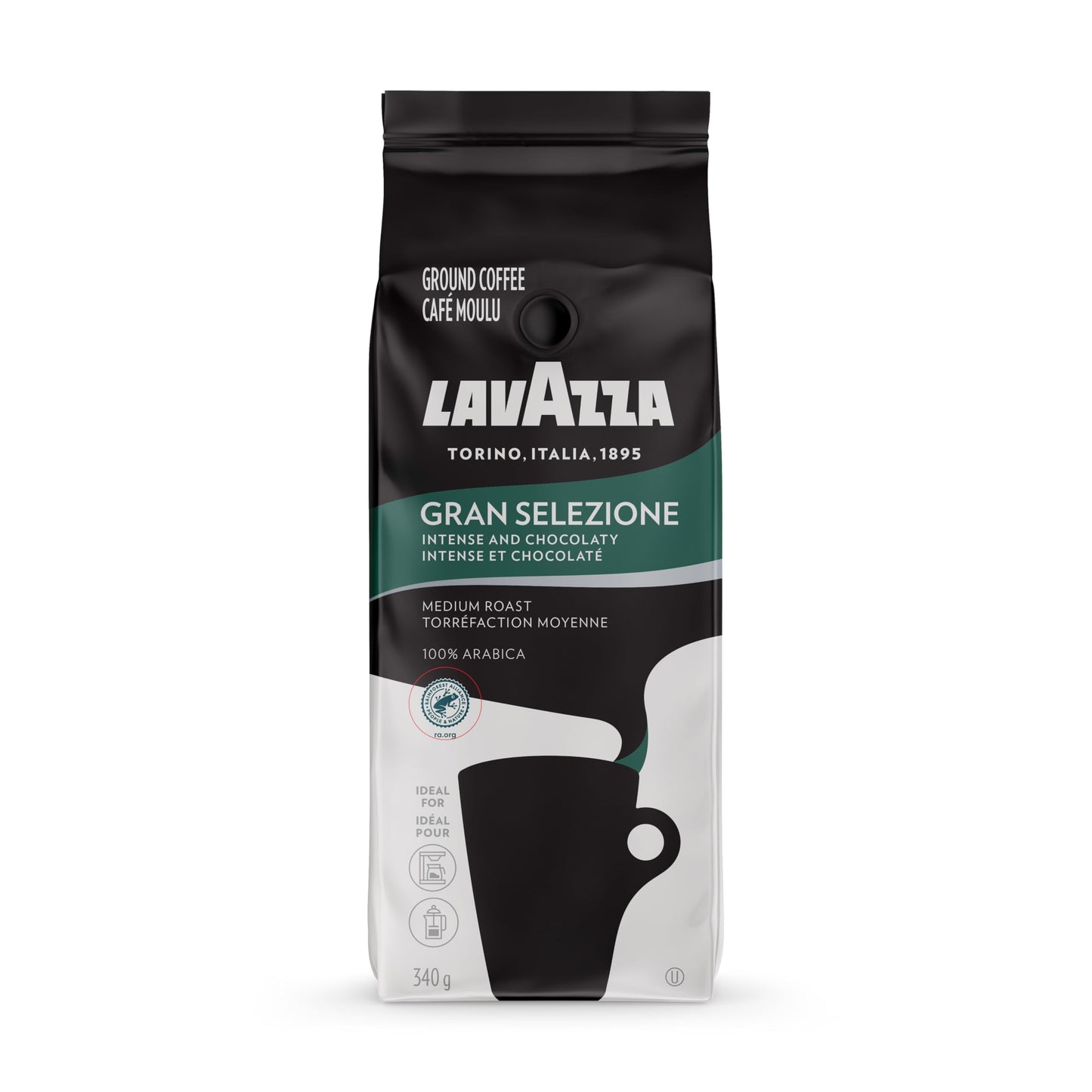Lavazza Italian Roast Ground Coffee 12Oz Bag, Extra Dark Roast (Pack Of 1) - Package May Vary
