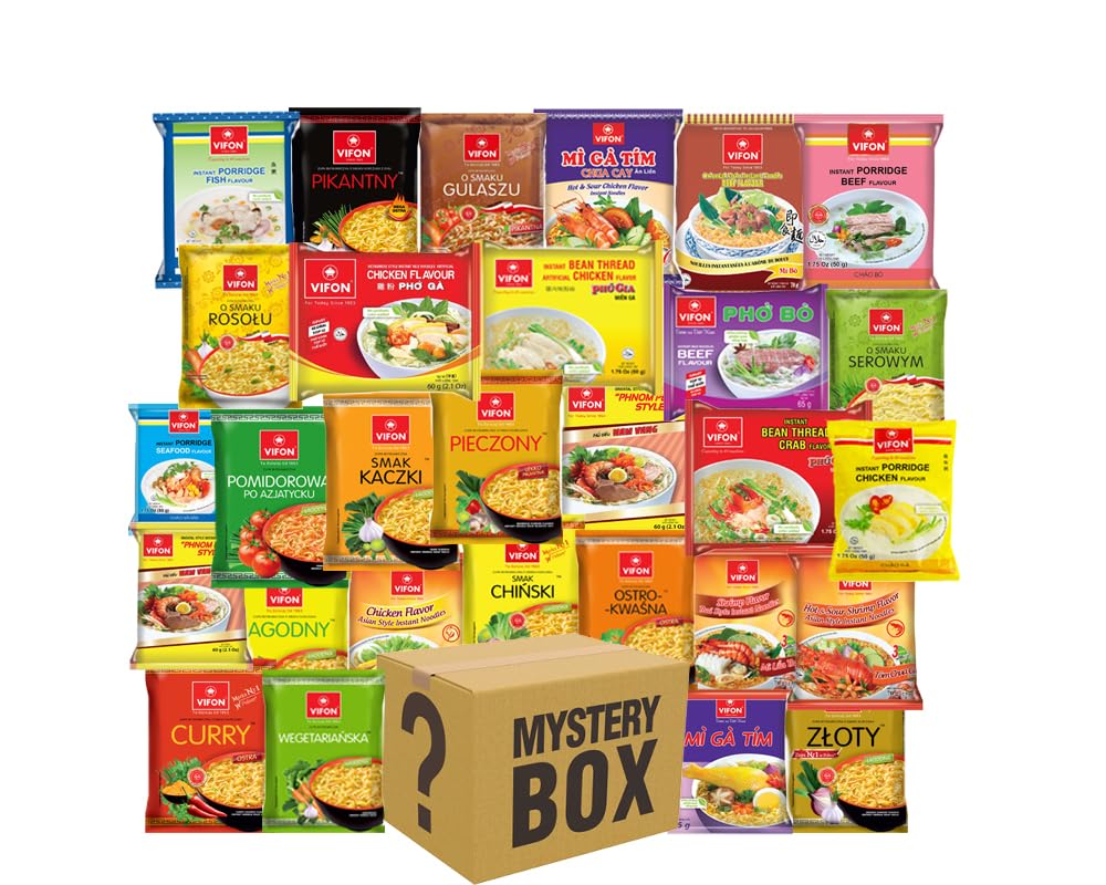 High Class Grass Vifon Ramen Noodles Variety Pack, 12 Instant Soups, Polish and Vietnamese Food