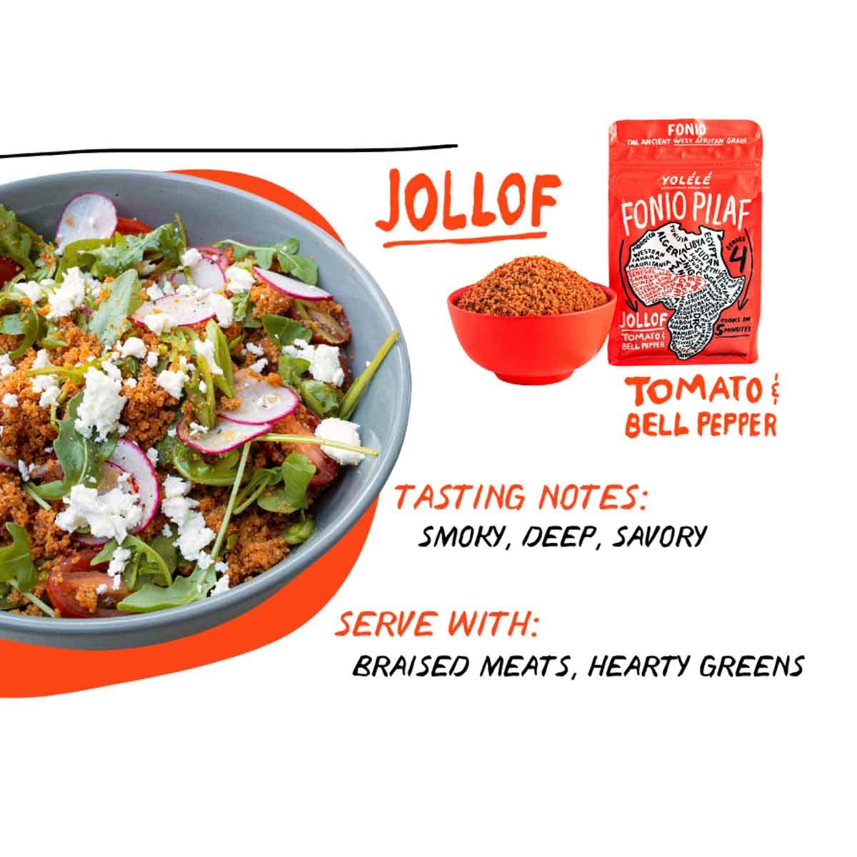 Yol  l   Fonio Grain Pilaf Mix African Supergrain Ancient Grains Organic Gluten-Free Non GMO Vegan Protein Super Food Paleo-Frie
