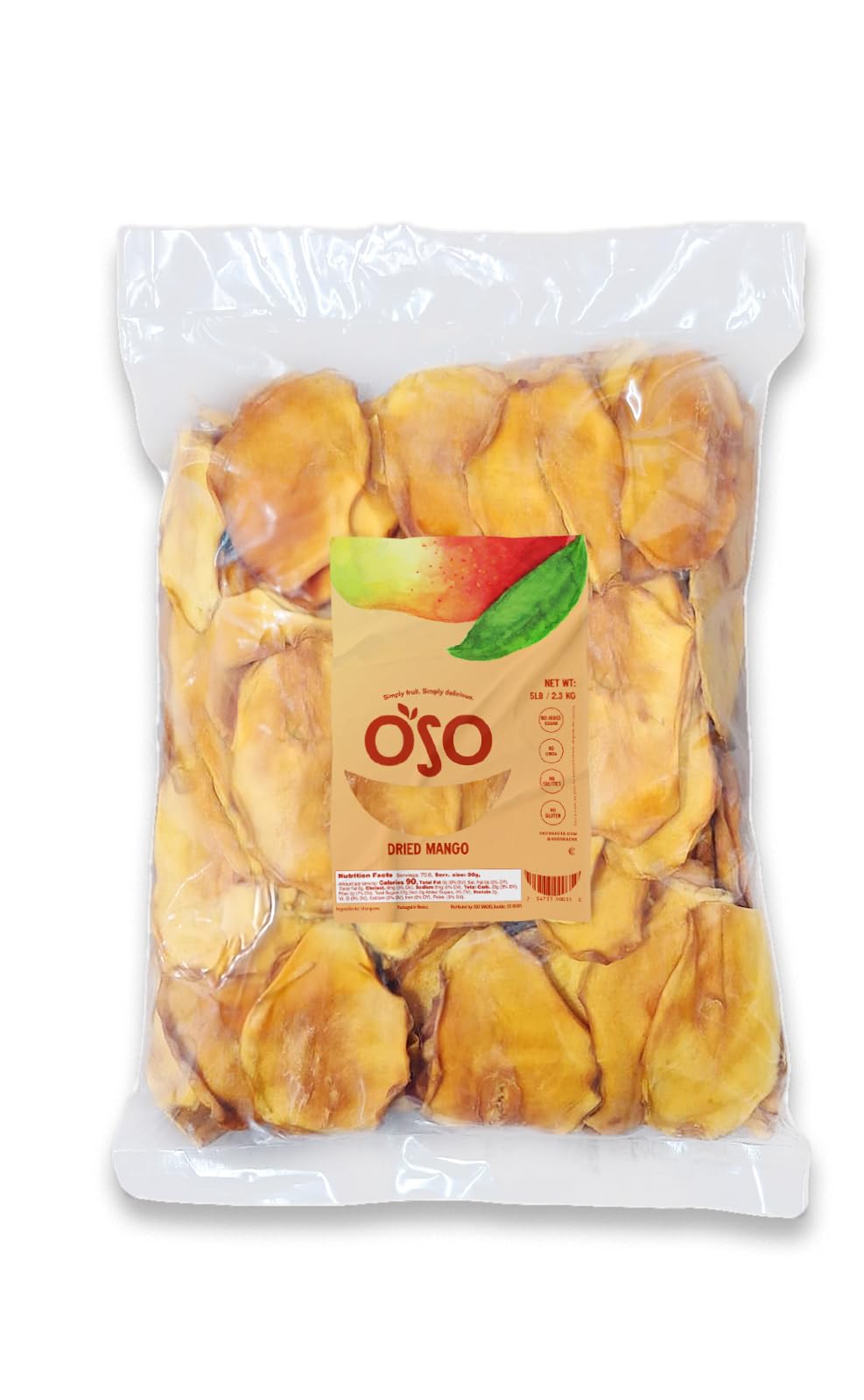 Oso Snacks Dried Mango Slices  enhanced Quality  5 LB Bulk Bag (5LB - Mango)