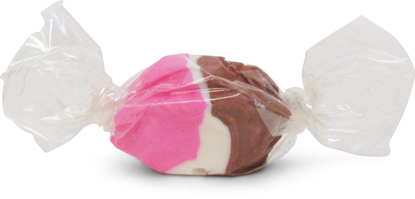 Neapolitan Ice Cream Taffy Chews By It'S Delish,2 Lbs Bulk Bag - Individually Wrapped Gourmet Soft Fluff Taffy - Great Candy For
