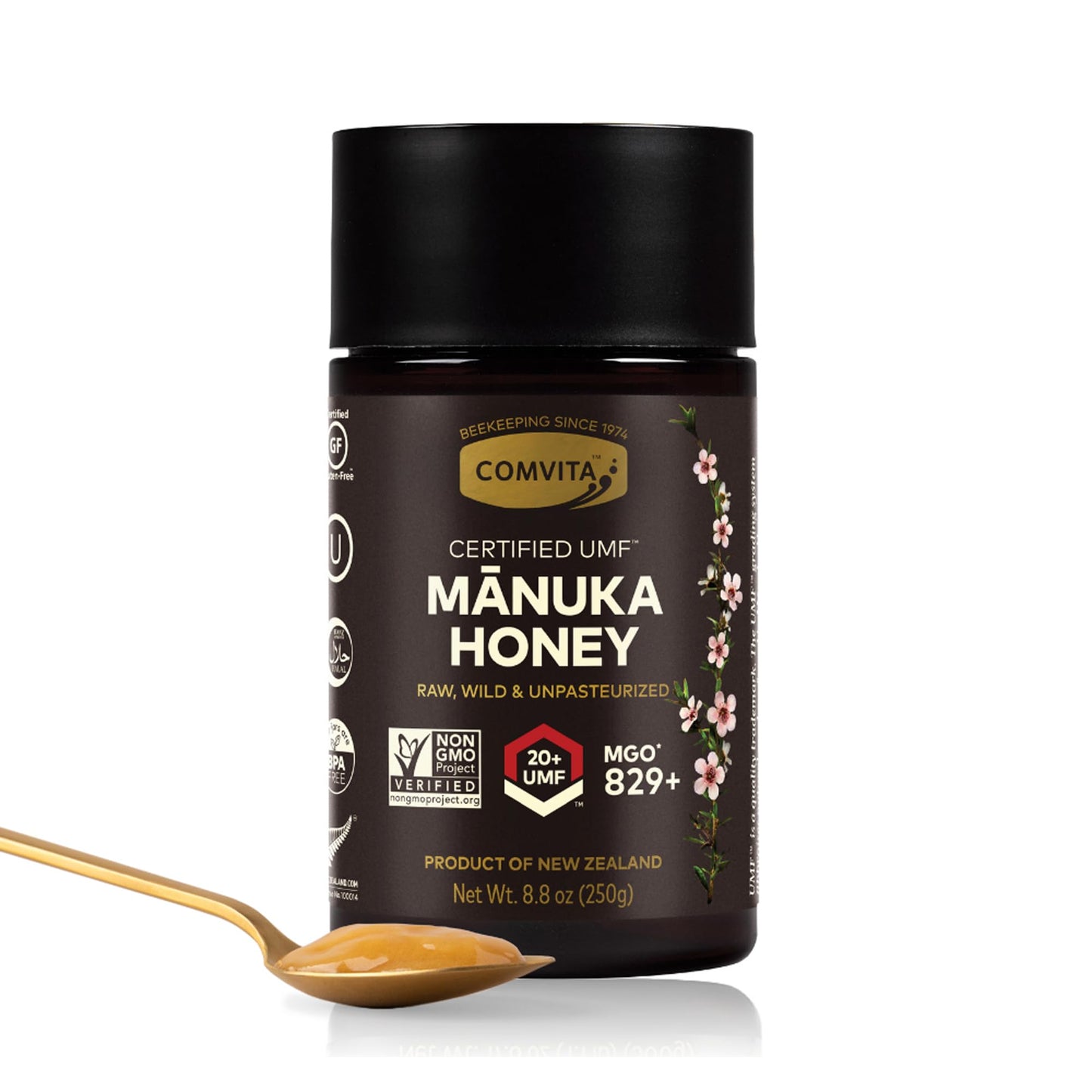 Comvita Manuka Honey UMF 20+ (MGO 829+) - Raw Manuka Honey New Zealand, Pure & Unpasteurized, Superfood for Immune Health, Use i