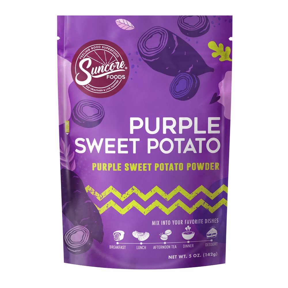 Suncore Foods Purple Sweet Potato Powder, Purple Food Coloring Powder, Gluten-Free, Non-Gmo, 5Oz (1 Pack)