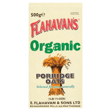 FLAHAVAN'S Organic Porridge Oats, 17.75-Ounce Bags (Pack of 6)