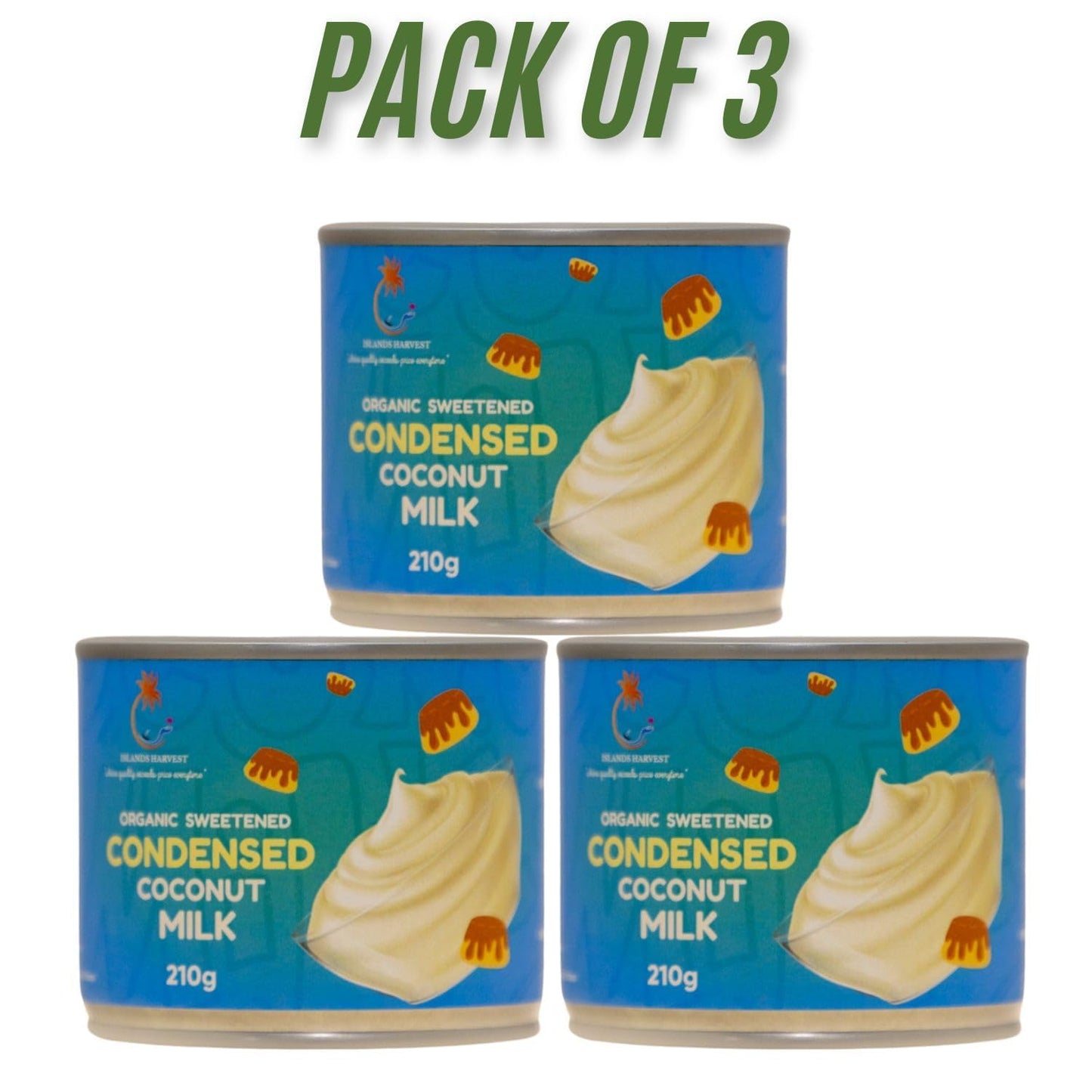 Islands Harvest Sweetened Condensed Coconut Milk Pack Of 3 - Gluten-Free, Non-Gmo, Vegan Milk - Rich And Tasty Coconut Flavor -
