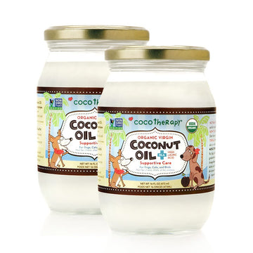 CocoTherapy (2 Pack) Organic Virgin Coconut Oil, 16 oz for Pets