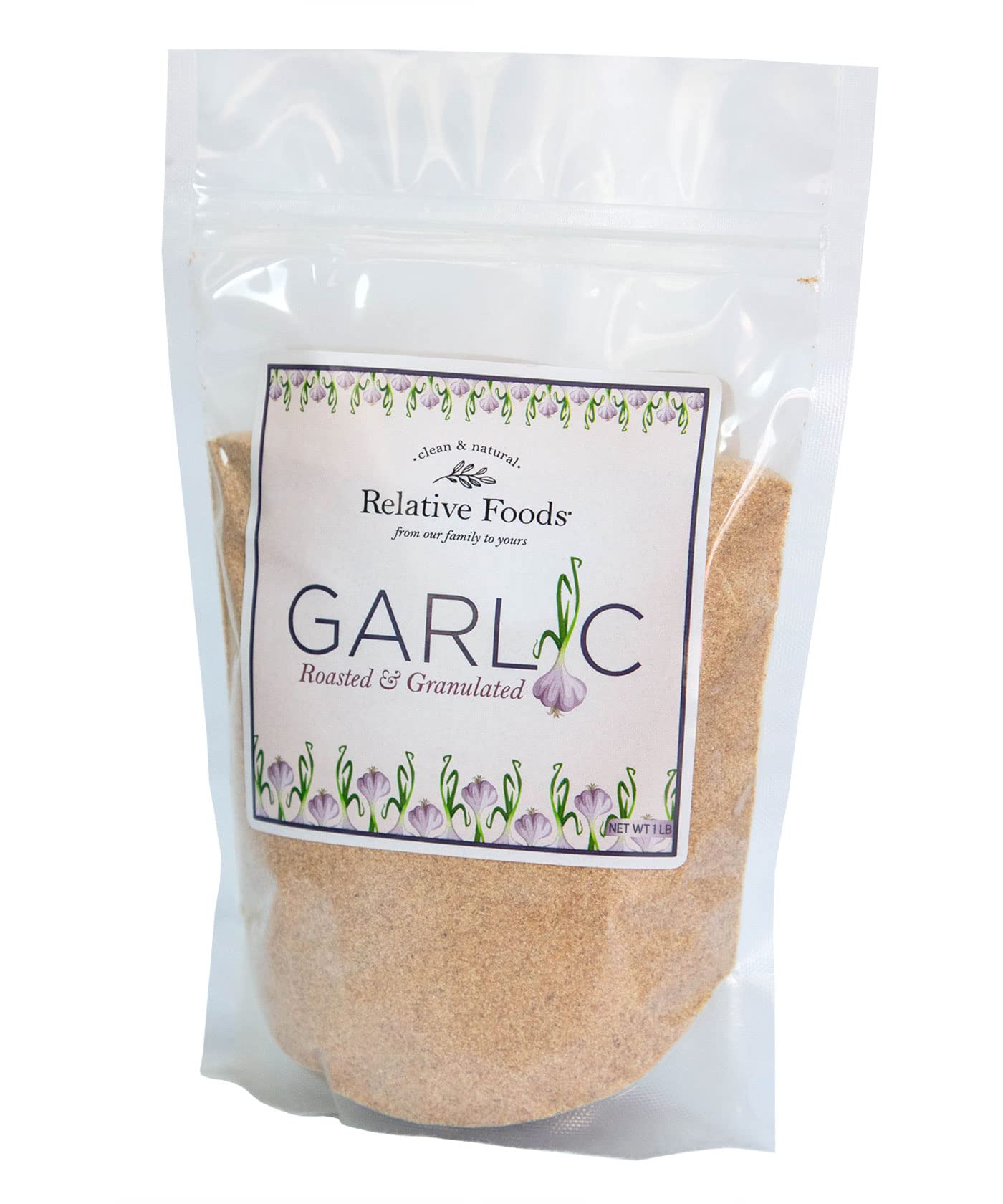 Relative Foods Roasted Garlic, 1 pound resealable bag - Rich & Aromatic Granulated Garlic Bulk Powder for Gravy, Soup, Sauce & M