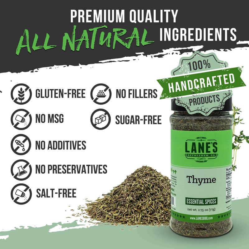 Lane'S Fresh Thyme Seasoning, All-Natural Dried Thyme Spice Seasoning, A Dried Thyme Leaves Seasoning For Veggies & Soup, Made I