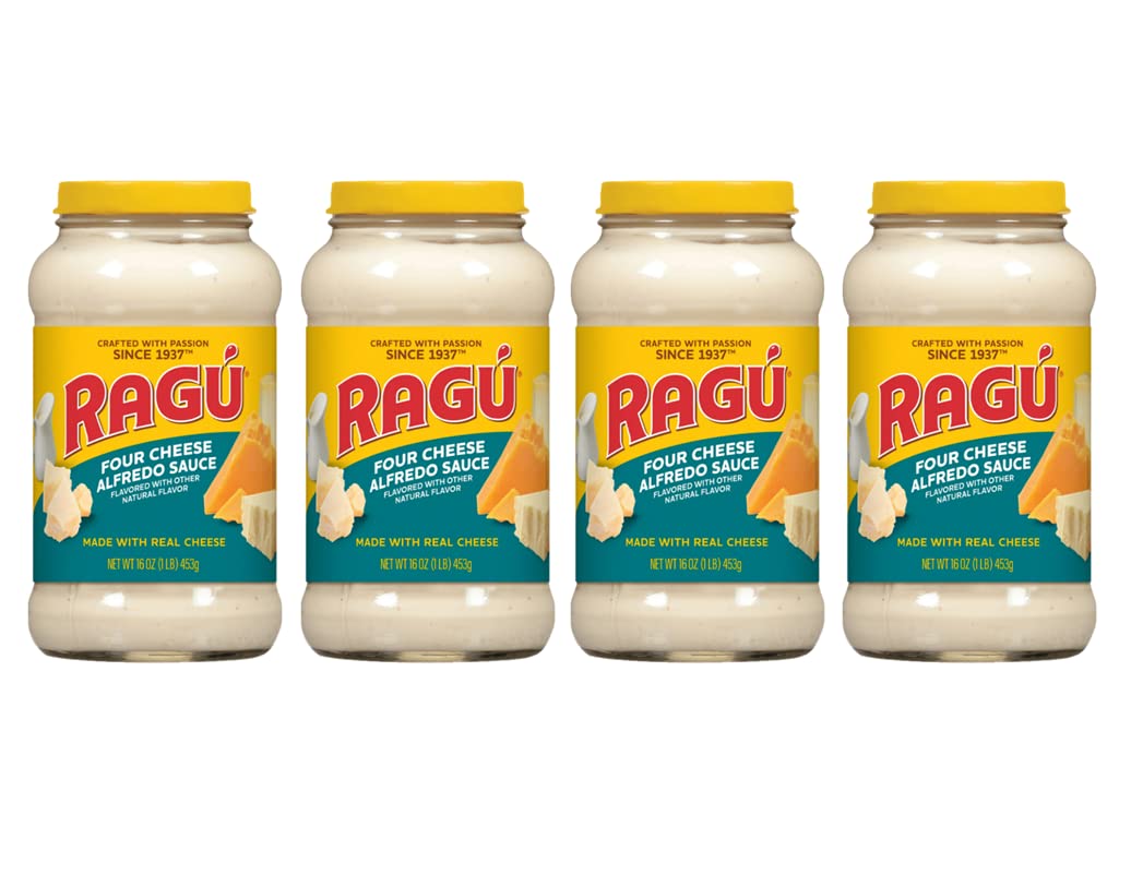 Ragu Cheesy Creations Sauce 16oz Jar (Pack of 4) (Choose Flavor Below) (Four Cheese)