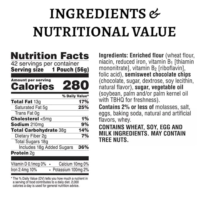 Classic Bite-Size Famousamos Chocolate Chip Cookies, 2 Oz Individual Bags | (42 - Count Chocolate Chip Cookies)