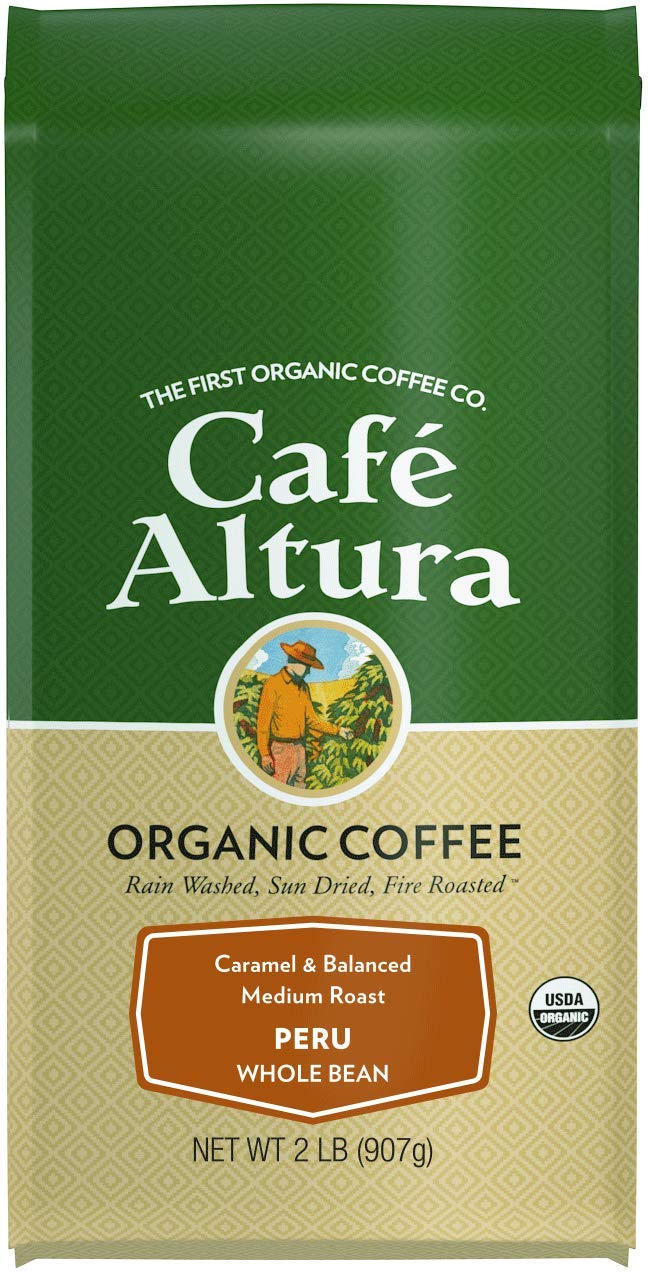Cafe Altura Whole Bean Organic Coffee, Peruvian, 2 Pound