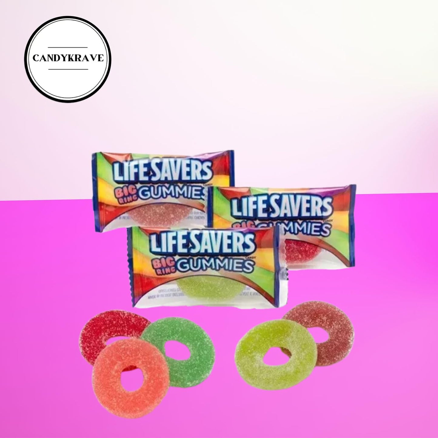 LifeSavers Gummies Candy - Assorted Fruity Flavors - Individually Wrapped Delicious Big Ring Gummy Candy Assortment for Birthday