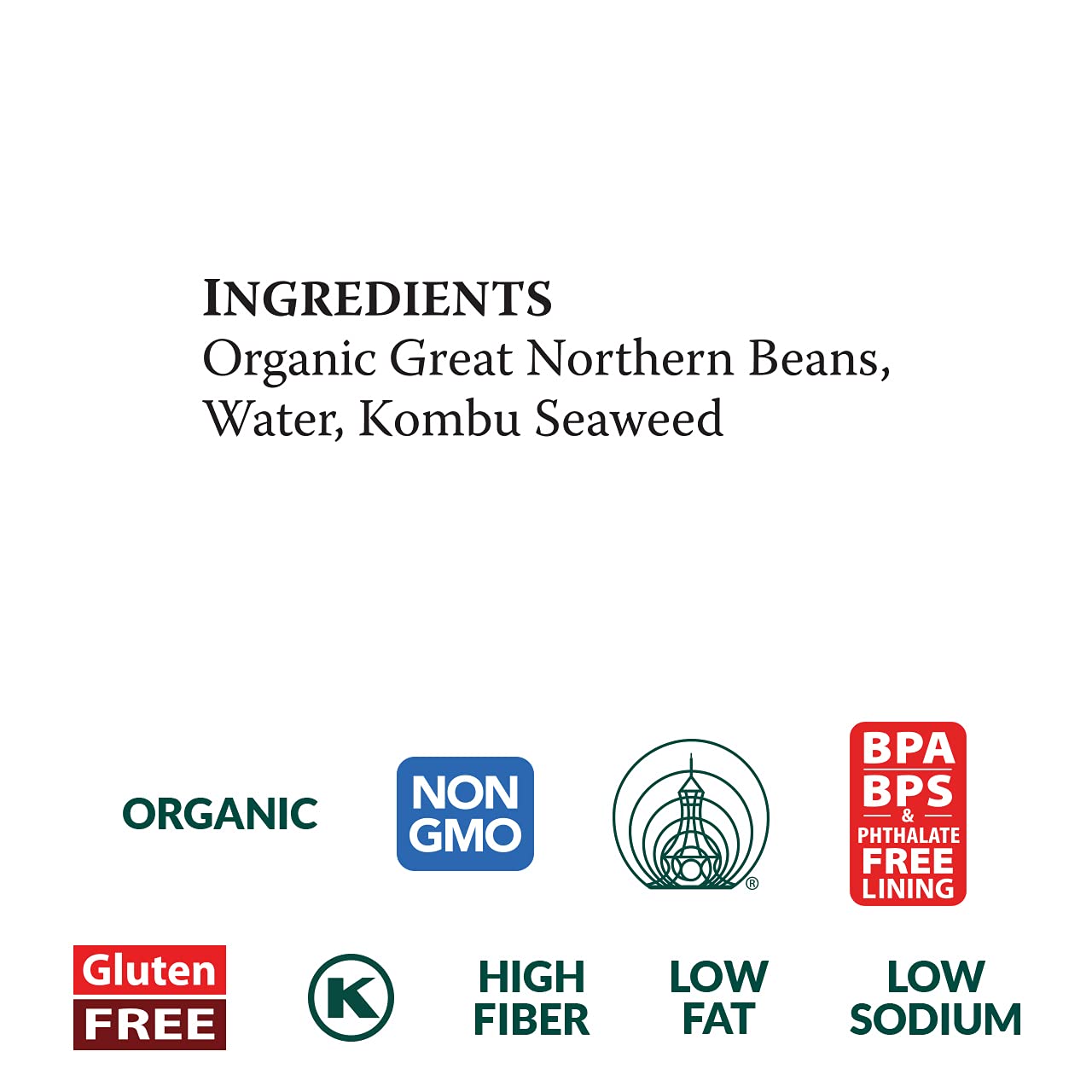 Eden Organic Great Northern Beans, 15 Oz Can, No Salt, Non-Gmo, Gluten Free, Vegan, Kosher, U.S. Grown, Heat And Serve, Macrobio