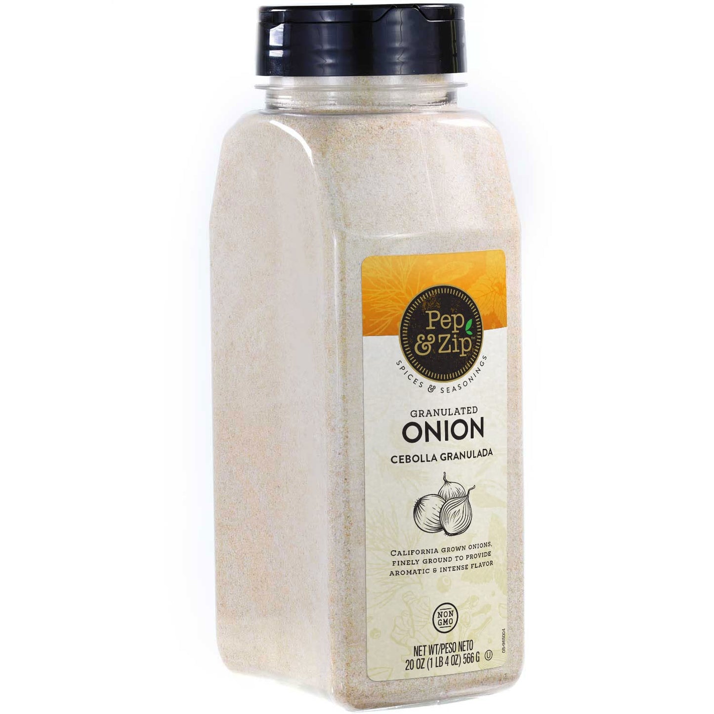 Pep And Zip Granulated Onion/Cebolla Granulada, Non-Gmo, Kosher, 20 Oz